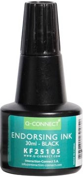 Q-CONNECT stempelinkt flesje van 28 ml zwart