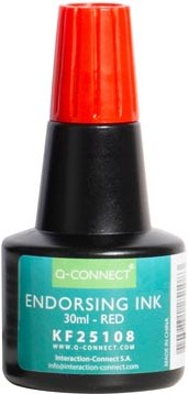 Q-CONNECT stempelinkt flesje van 28 ml rood