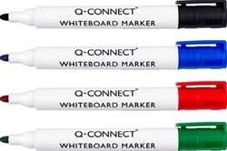 Whiteboardmarker in geassorteerde kleuren doosje van 4 stuks Q-CONNECT