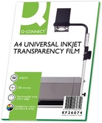 Q-CONNECT overhead transparanten voor inkjetprinter A4 pak van 50 vel