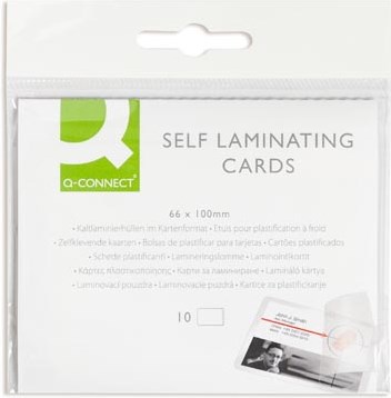 Lamineerhoezen zelfklevend 66x100mm 10 stuks Q Connect