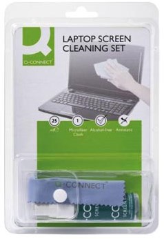 Q-CONNECT reinigingsspray, voor scherm en toetsenbord, inclusief doek, 25 ml-2