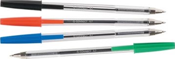 Balpen Q-Connect met dop medium punt groen-2