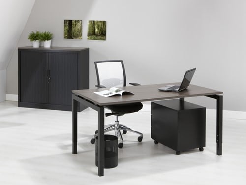 Kantoor bureau Antraciet donker eiken.