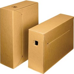 Loeff's archiefdoos City box 10+ 390 x 260 x 115 mm bruin/wit pak van 50 stuks