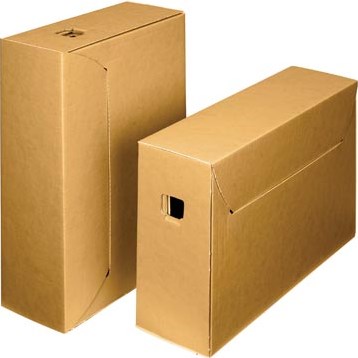 Loeff's archiefdoos City box 10+ 390 x 260 x 115 mm bruin/wit pak van 50 stuks