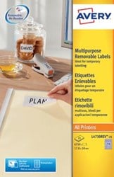 AVERY afneembare witte etiketten Stick & Lift ft 17,8 x 10 mm, 6.750 stuks, 270 per blad