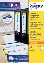 AVERY Printbare rugetiketten 'Block Out ft 19,2 x 6,1 cm, doos van 25 blad, 100 stuks, wit