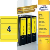 AVERY Printbare rugetiketten Block Out ft 19,2 x 6,1 cm doos van 20 blad 80 stuks geel-2