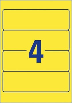 AVERY Printbare rugetiketten Block Out ft 19,2 x 6,1 cm doos van 20 blad 80 stuks geel-3