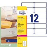 AVERY transparante etiketten QuickPEEL ft 99,1 x 42,3 mm, 300 stuks, 12 per blad-2