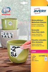 Avery afneembare weerbestendige etiketten 63,5 x 33,9 mm wit doos van 480 etiketten
