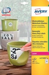 Avery afneembare weerbestendige etiketten 63,5 x 33,9 mm wit doos van 480 etiketten
