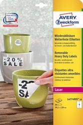 Avery afneembare weerbestendige etiketten 99,1 x 139 mm wit doos van 80 etiketten