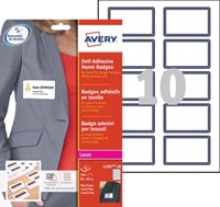 AVERY Zelfklevende badge ft 80 x 50 mm, doos van 200 stuks, wit/blauw-2