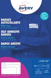 AVERY Zelfklevende badge ft 80 x 50 mm, doos van 200 stuks, wit/blauw