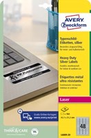 AVERY ultrasterke zilverkleurige etiketten 45,7 x 21,2 mm 960 stuks