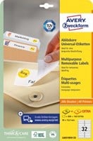 AVERY afneembare witte etiketten Stick & Lift ft 96 x 16,9 mm, 800 stuks, 32 per blad