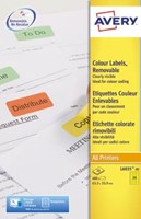 AVERY afneembare, gekleurde etiketten ft 63,5 x 33,9 mm, 480 stuks, geel