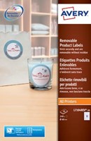 AVERY Afneembare productetiketten diameter: 60 mm, rond, 240 stuks, 12 per blad, doos van 20 blad