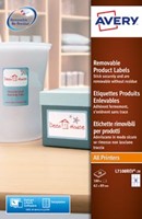 AVERY Afneembare productetiketten ft 62 x 89 mm, 180 stuks, 9 per blad, doos van 20 blad