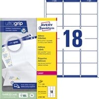 AVERY etiketten L7161 63,5 x 46,6mm 18 etiketten per vel-2