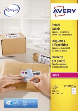Avery etiketten L7165B-100 QuickPeel 99,1 x 67,7 mm b x h 800 etiketten