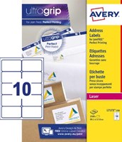 Avery witte laseretiketten ft 99,1 x 57 mm, 2500 stuks, 10 per vel-2