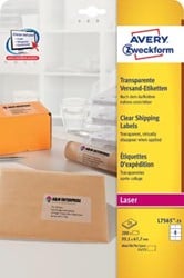 AVERY transparante etiketten QuickPEEL ft 99,1 x 67,7 mm, 200 stuks, 8 per blad