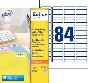 Avery L7656-100 mini etiketten ft 46 x 11,1 mm (b x h),  wit, doos 8400 stuks-2