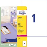 Glanzende etiketten A4 210x297mm Avery ds/40 vel-2