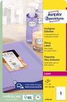 Glanzende etiketten A4 210x297mm Avery ds/40 vel