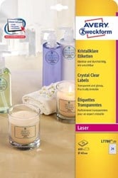 Avery transparante Crystal Clear etiketten diameter 40 mm, 600 etiketten, 24 per blad