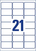 Avery transparante Crystal Clear etiketten ft 63,5 x 38,1 mm, 525 etiketten, 21 per blad-2