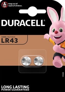 Duracell knoopcel batterij Alkaline Electronics LR43 15V