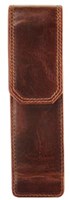Maverick lederen pen etui voor 2 pennen bruin-2