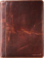 Vintage look volnerf leren schrijfmap A4 inclusief notitieblok bruin-2