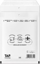 Comebag luchtkussenenveloppen 150 x 215 mm met stripsluiting wit doos van 100 stuks