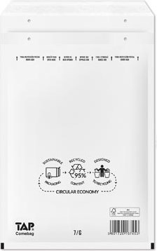 Comebag luchtkussenenveloppen 230 x 340 mm met stripsluiting wit doos van 100 stuks