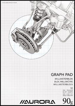 Millimeterpapier A3 Aurora blauw