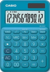 Casio bureaurekenmachine MS-20UC blauw 12-regels