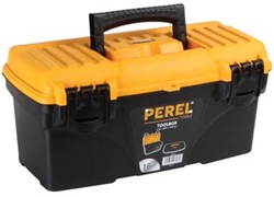 Perel gereedschapskoffer  41 X 20 9 X 19 5 cm  16 7 l  leeg geleverd  zwart/geel