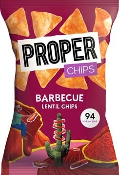 Proper lentil chips Barbecue  zak van 20 g