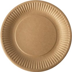 Bord PURE 190mm karton bruin, 20 stuks