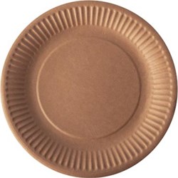 Bord PURE 190mm karton bruin, 20 stuks