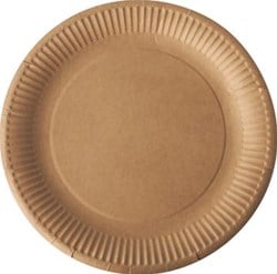 Bord "pure", rond, bruin, diameter 23 cm, uit karton, pak van 50 stuks