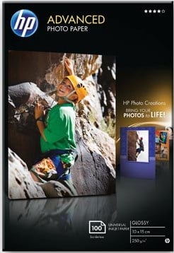 Fotopapier 10 x 15 cm HP Advanced 250 gram pak van 100 vel glanzend