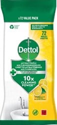 Reinigingsdoekjes Dettol antibacterieël Citrus 72st