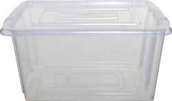 Whitefurze Stack & Store Small opbergdoos 14 liter zonder deksel, transparant