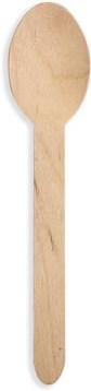 Lepel uit hout, gecoat, 160 mm, pak van 100 stuks